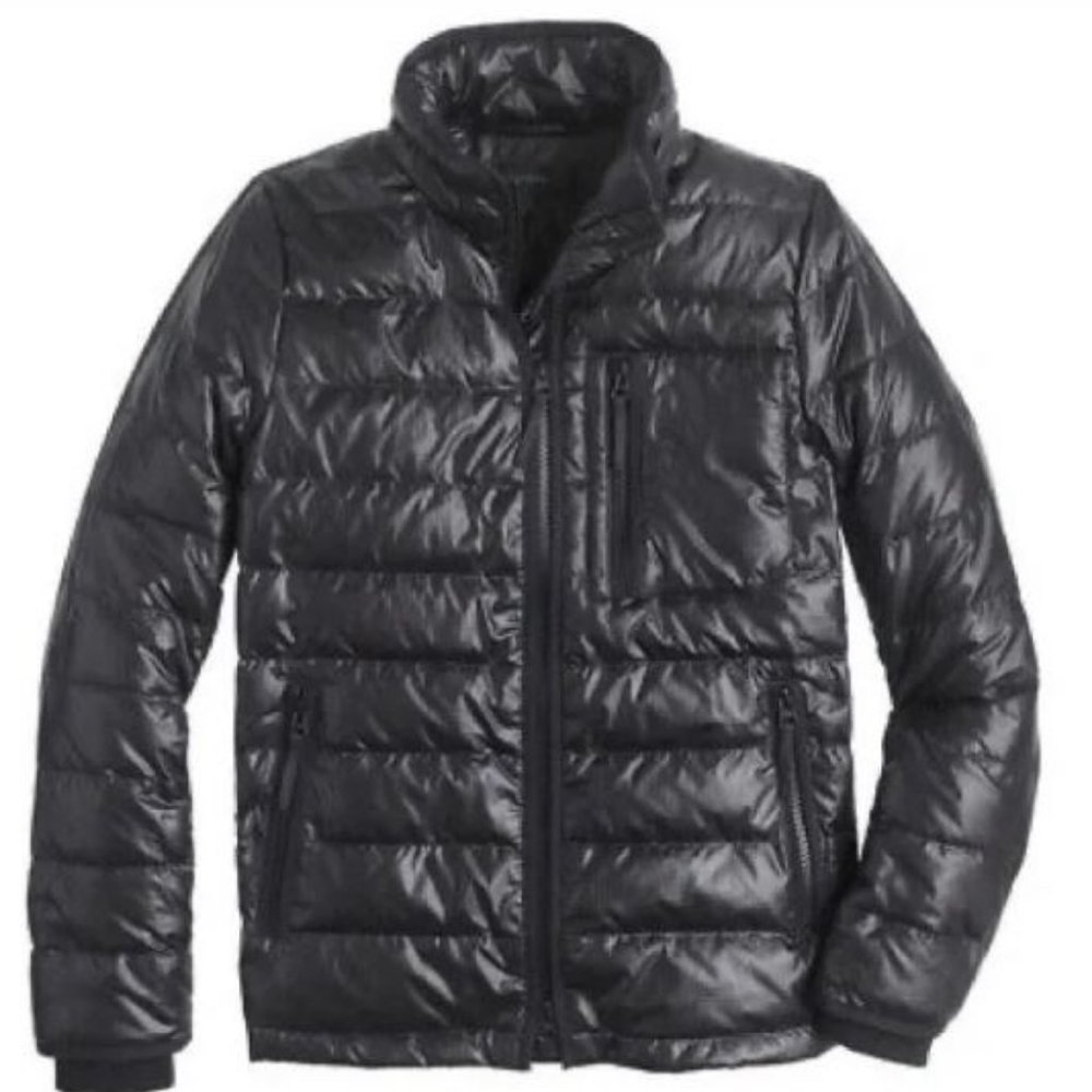 J. Crew lightweight puffer jacket B3903 size small black EUC like new!